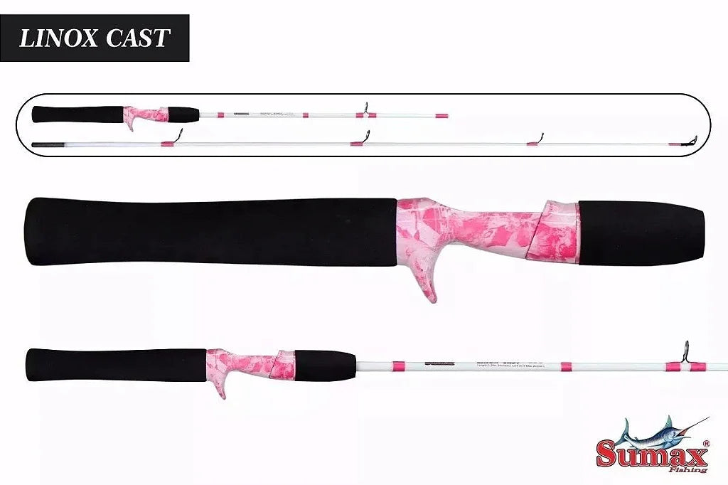 Kit Lady Vara LADY 1,74m 8-17lb 18g com carretilha lady 9 rolamentos drag 15kg velocidade 7.2.1 sumax