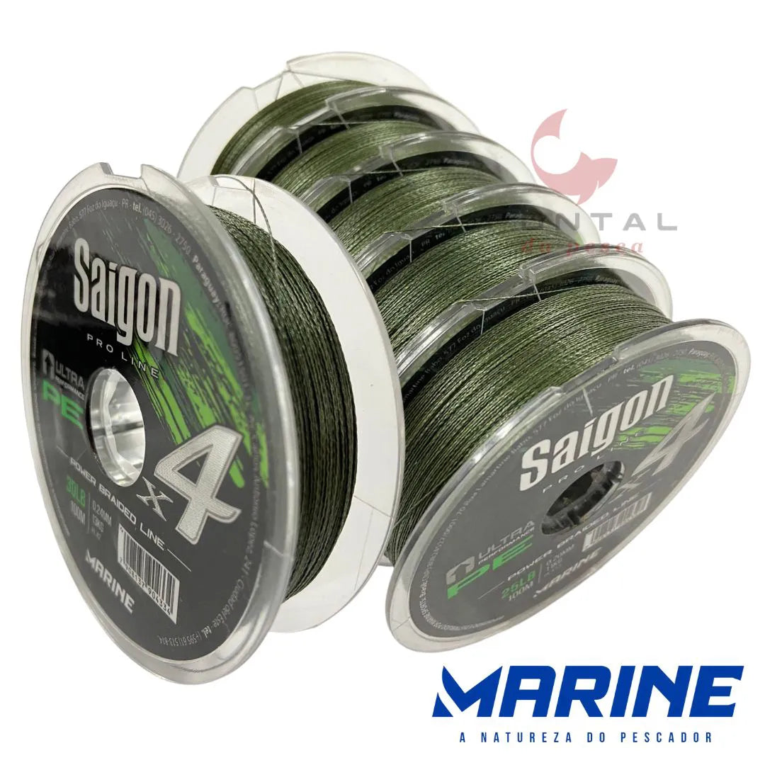 Linha Saigon X4 Mult Verde 25lb 0.20mm 100m