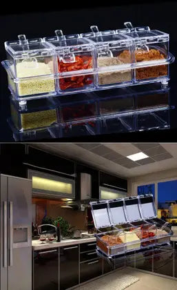 Porta temperos acrílico 4 compartimentos