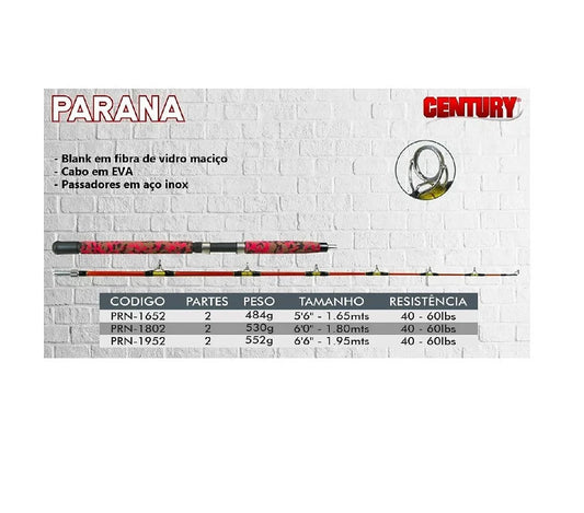 Kit Pesado Vara Parana PRN 1,95m 40-60lb com carretilha Oceano