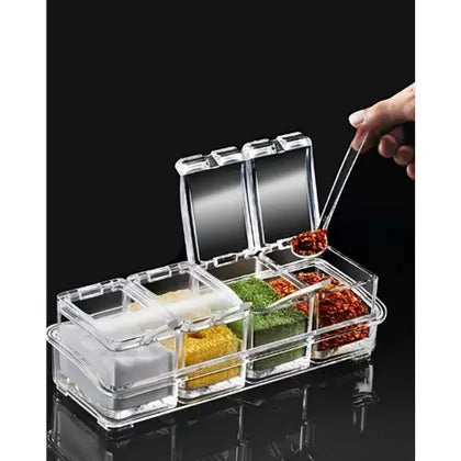 Porta temperos acrílico 4 compartimentos