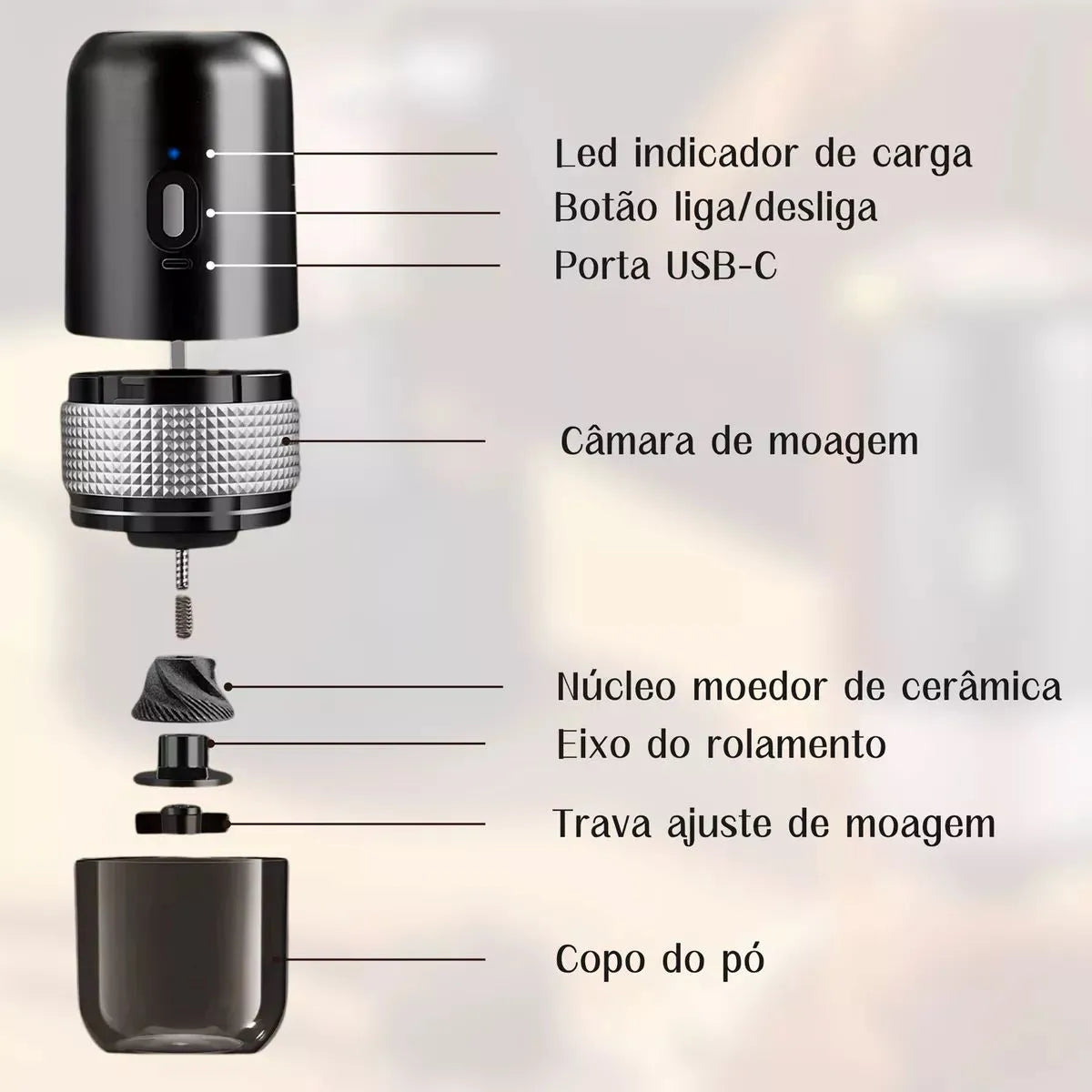 Moedor de Café Portátil  - TOMATE - OP-CA1