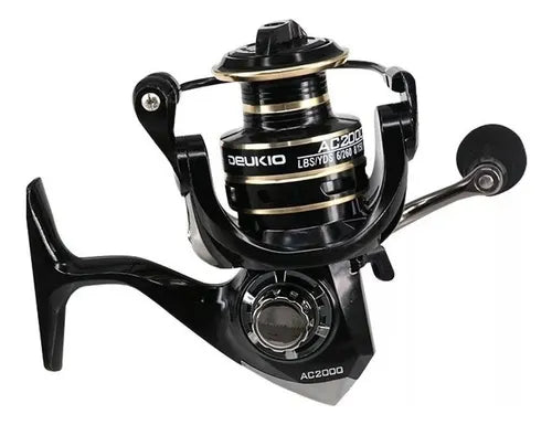 molinete deukio aluminio 5kg, vel 4.8.1, 6 rolamentos