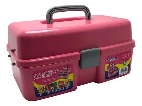 CAIXA DE PESCA FEMININA MEDIA ROSA CHOQUE