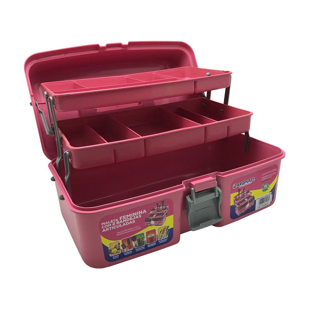 CAIXA DE PESCA FEMININA MEDIA ROSA CHOQUE
