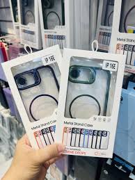 Capa de celular em silicone iPhone -Metal stand case